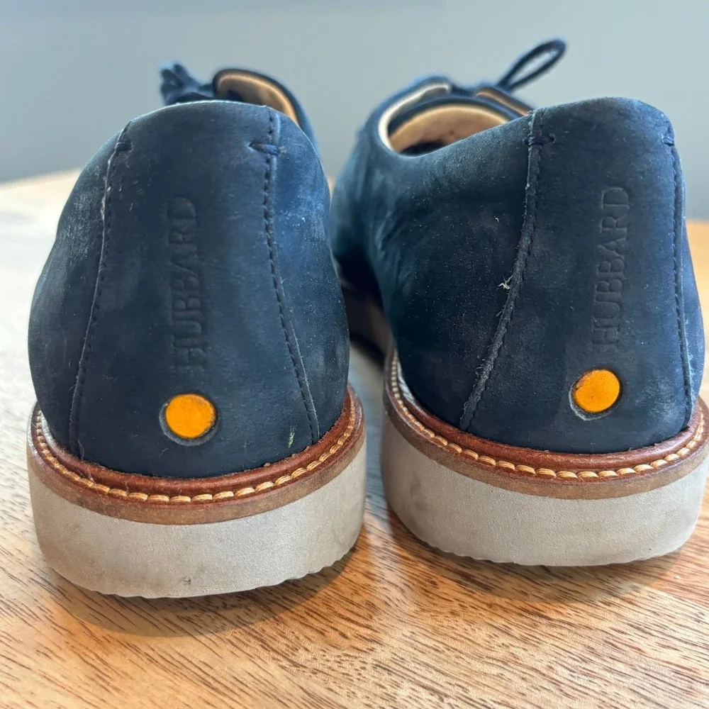 Samuel Hubbard Navy Suede Leather Vibram Sole Oxford Dress Shoes 10.5